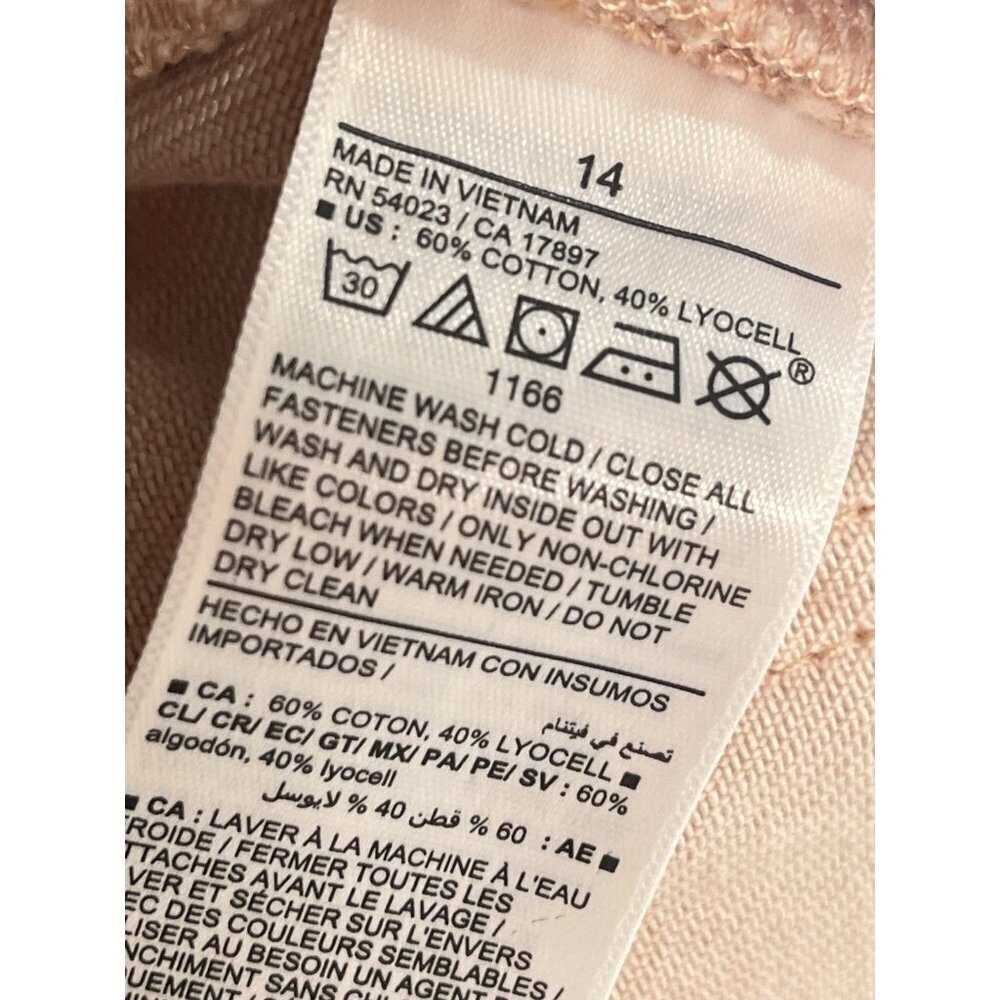 Old Navy Mid Rise Baggy Wide Leg Jeans Peach Sz 14 NWT - Picture 6 of 6